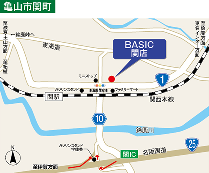 亀山市関町地図